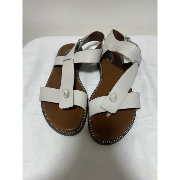 Franco Sarto L-Glenni Ivory Leather Comfort Strappy Womens Sandal Size 9M - Picture 1 of 8